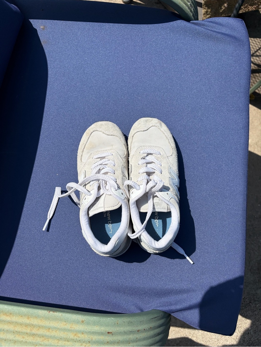 New Balance White Kids' Lace-Up Sneakers